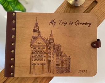 Photo Album with Neuschwanstein Castle, Our Adventure Book, Germany Travel book, Personalized Scrapbook, Gift for Couple, Gift for newlyweds