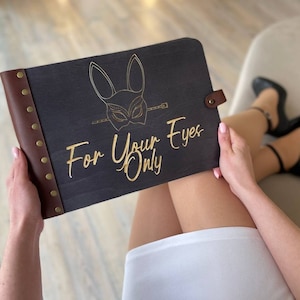 For Your Eyes Only Boudoir Photo Album, Boudoir Intimate Gift for Husband Personalized Black Boudoir Book, Anniversary Boudoir Gifts For Men