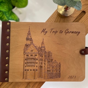 Álbum de fotos con el Castillo de Neuschwanstein, Nuestro libro de aventuras, Libro de viajes a Alemania, Álbum de recortes personalizado, Regalo para pareja, Regalo para recién casados