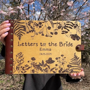 Ducha nupcial personalizada con libro de visitas de flores silvestres, cartas a la novia, regalo de la futura señora para la novia, consejos para la futura novia