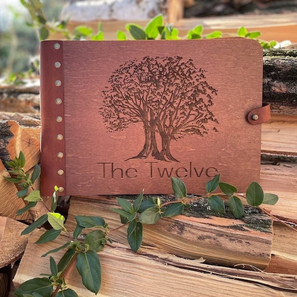 Hotel logo Guest Book, Personalised Holiday Home Guest book, Wooden Visitor book for Villas, Hotels, Apartments with your logo on the cover