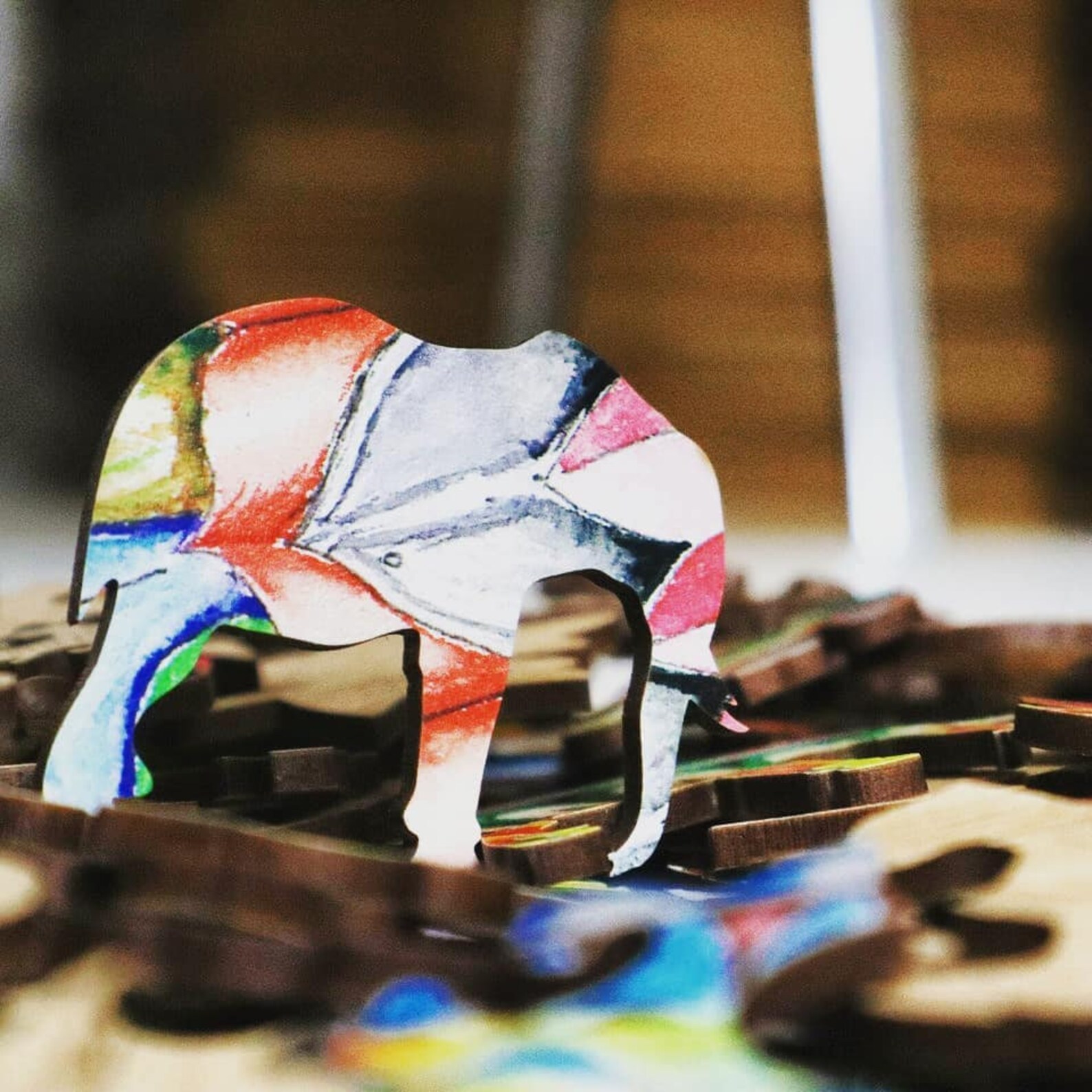 Wooden Elephant Puzzles for Adults and Kids Jigsaw Mosaic Etsy UK