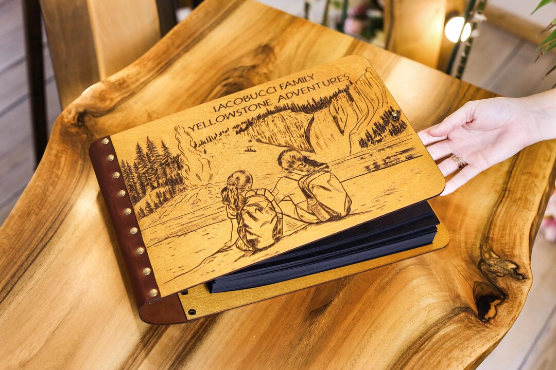 Yellowstone Memory Book, Personalized Extra Large Photo Album With Hand ...