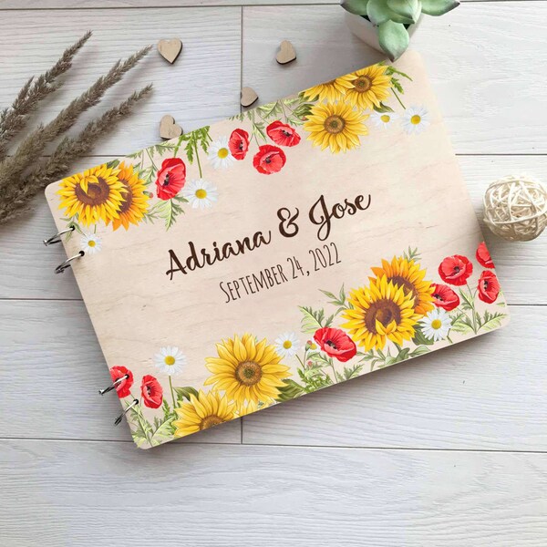 Sunflower Guest Book Etsy