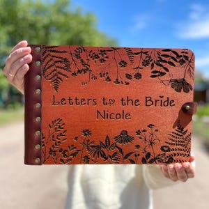 Cartas para la futura novia, libro de visitas personalizado para despedida de soltera con flores silvestres, libro de visitas personalizado para fiesta de compromiso de pareja, recuerdo de boda