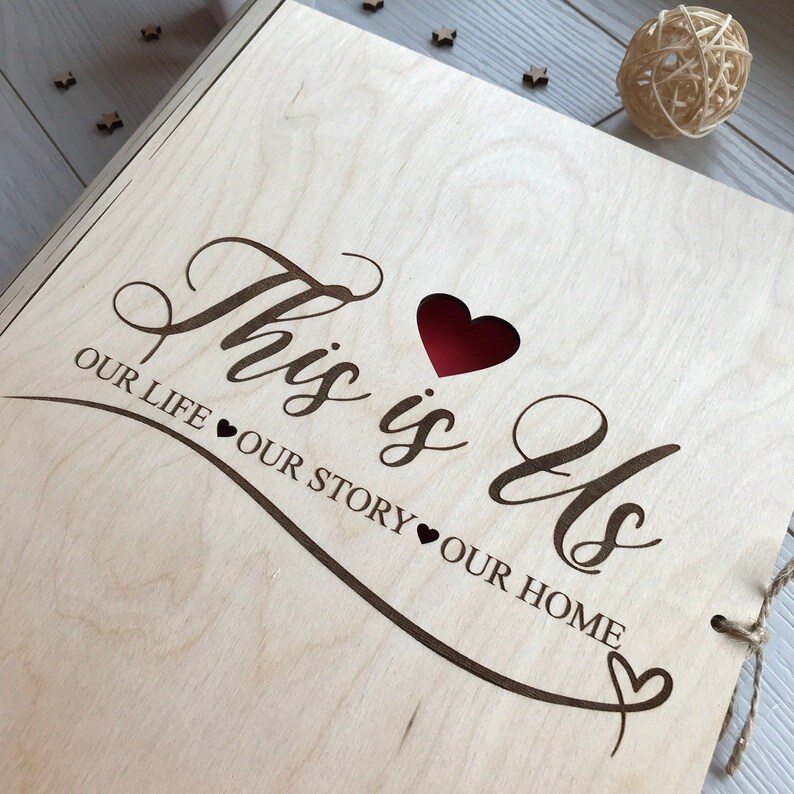 Personalized Wooden Photo Album, Couples Memory Book - Etsy