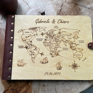 Personalisierte Weltkarte Reise Foto Album Unser Abenteuer Buch Ziel Hochzeit Album Flitterwochen Foto Album Urlaub Scrapbook Traveler Geschenk
