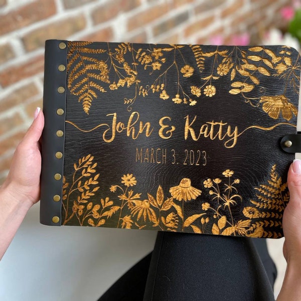 Leather Guest Book Etsy