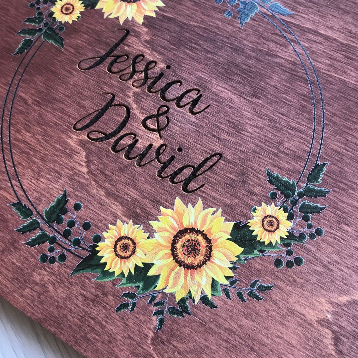 Wedding Guest Book Guest Book Sunflowers Wedding Book Etsy