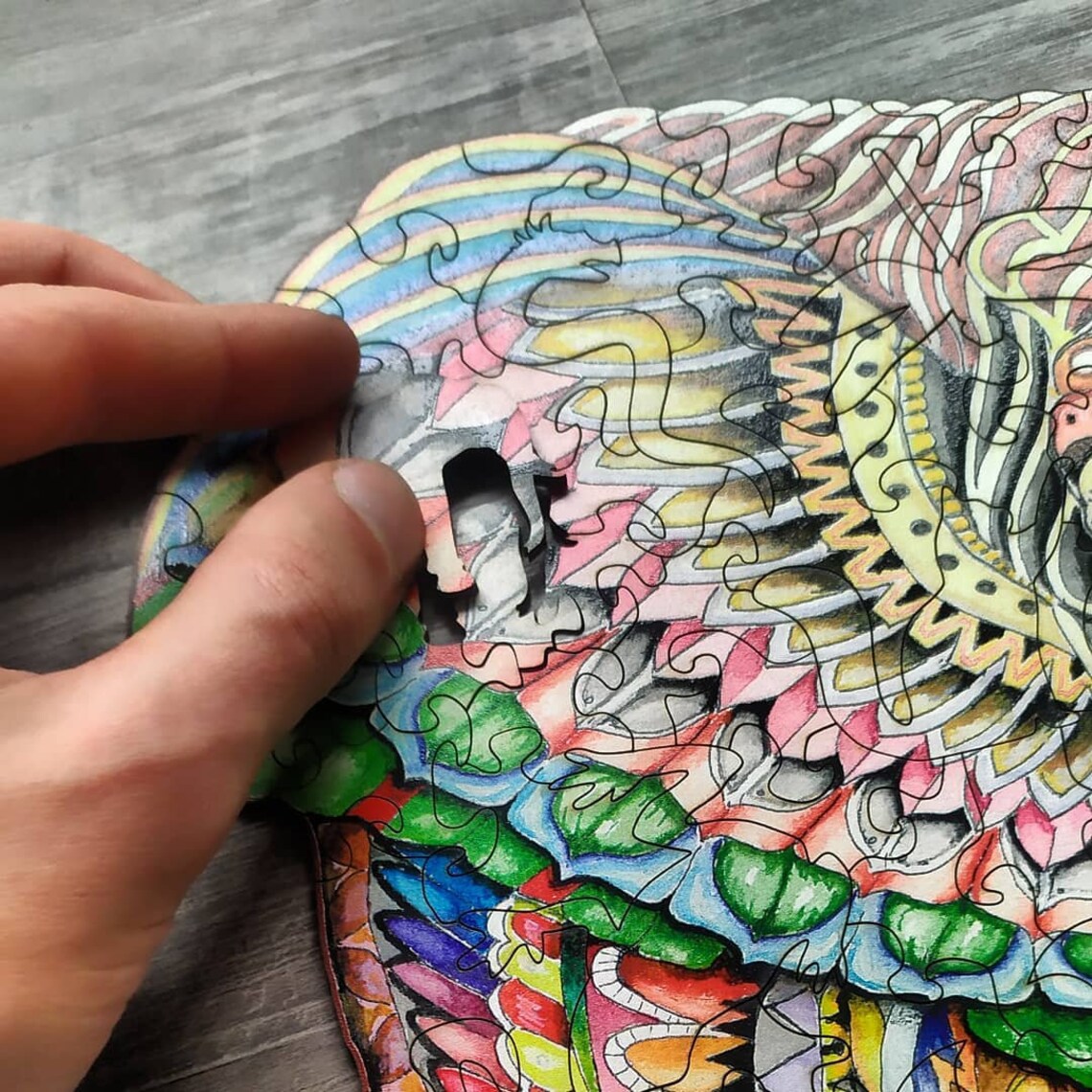 Wooden Elephant puzzles for adults and kids Jigsaw Mosaic Etsy