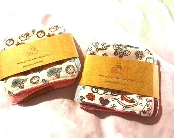 Princess set of face wipes, fairy princess face cloths, scrubbies, eco friendly zero waste, reusables