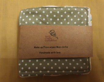 Pick and mix face wipes, face pads, face cloths, mop up cloths, fabric coasters, eco friendly zero waste, multi uses for around the home