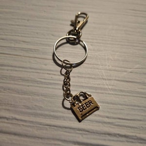 Beer crate silver style keyring, keyfob for keys, bags or purses