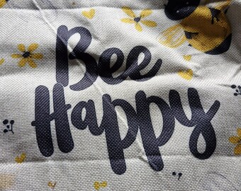 Bee Happy Baumwolltasche, umweltfreundliche wiederverwendbare Einkaufstasche