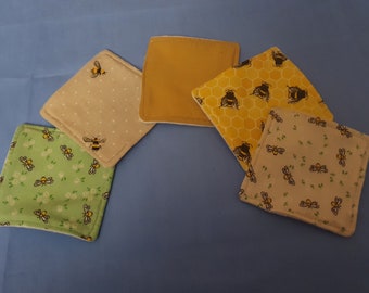 Bee Scrubbies face wipes, face cloths, mop up cloths, fabric coasters, eco friendly, zero waste, multi uses for around the home