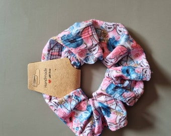 Floral Fox Scrunchie – Whimsical Hair Accessory