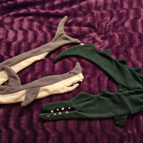 Novelty children's scarf, dress up for winter in croc, shark, dog or cat