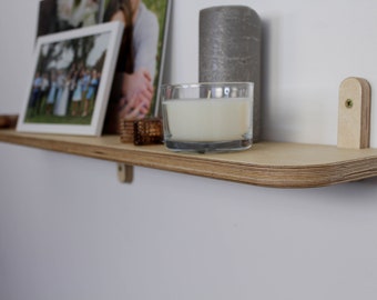 Floating shelves, wall shelf | 6" / 15cm for plant, book, bar, long small size plywood shelf