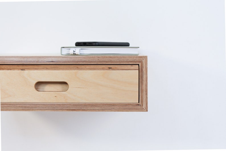 Plywood Bedside Table With Drawer Custom Size Handmade Etsy