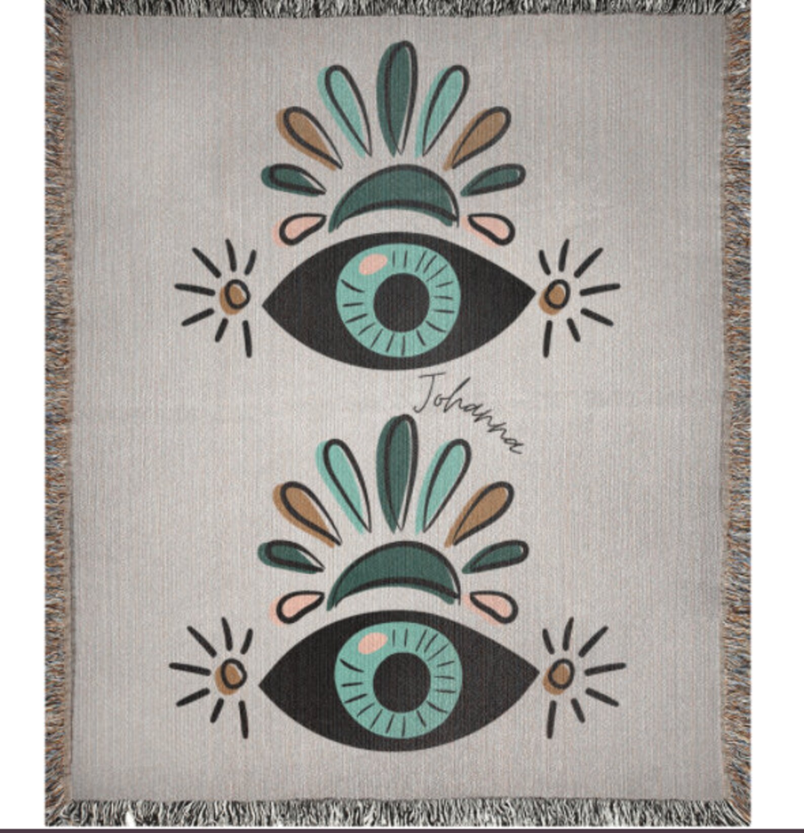 Evil Eye Woven Blanket Personalized Blanket Custom Evil Eye Etsy