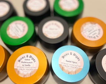 Velas de soja y coco con aroma totalmente natural, hechas a mano, sin humo y con aceites esenciales puros (lata de 8 oz)