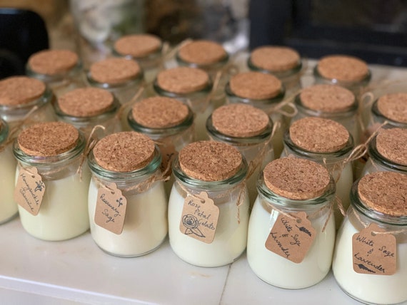 Handcrafted - Smoke free - Scented Coconut Soy Candles with pure essential oils- 7 oz Glass jars- Custom candles for any event