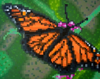 Monarch Butterfly Painting Print