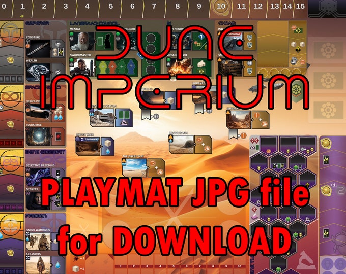 Dune Imperium playmat - JPG file for DOWNLOAD - base game + expansion Rise of Ix and Immortality / not official