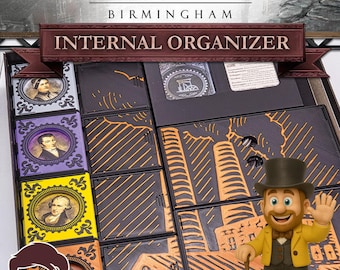 Mosiężny organizer Birmingham Insert | Drukowane w 3D rozwiązanie do przechowywania gier planszowych | MitroCZECH