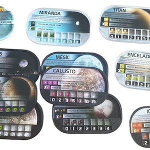 Terraforming Mars - overlays for colony tiles, set of 3D printed covers of colony tiles for Terraforming Mars expansion Colonies.