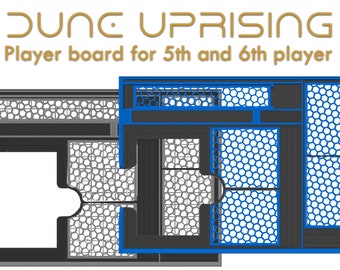 Dune Imperium Uprising - 2 more player boards for 5th and 6th player for BoardGameHolic's game insert / box organizer /Unofficial