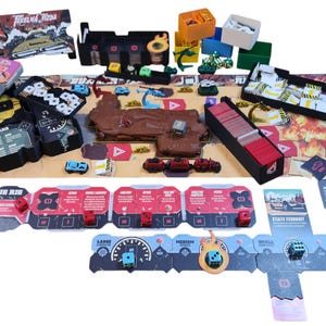 Thunder Road: Inserto Vendetta / Organizador de juegos de mesa impreso en 3D / Configuración rápida / Compatible con cartas con funda / Almacenamiento completo / MitroCZECH