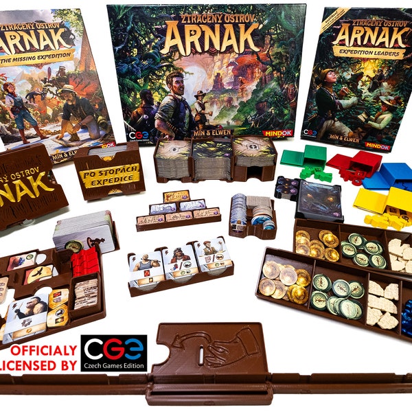 Lost Ruins of Arnak + Expedition Leaders + The Missing Expedition - insert de jeu / organisateur de boîte pour jeu de société Arnak, mise à niveau d'Arnak, Narak