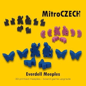 Everdell 3d printed meeples - compatible with Everdell, Pearlbrook, Bellfaire, Spirecrest, Newleaf and Mistwood / not official upgrade