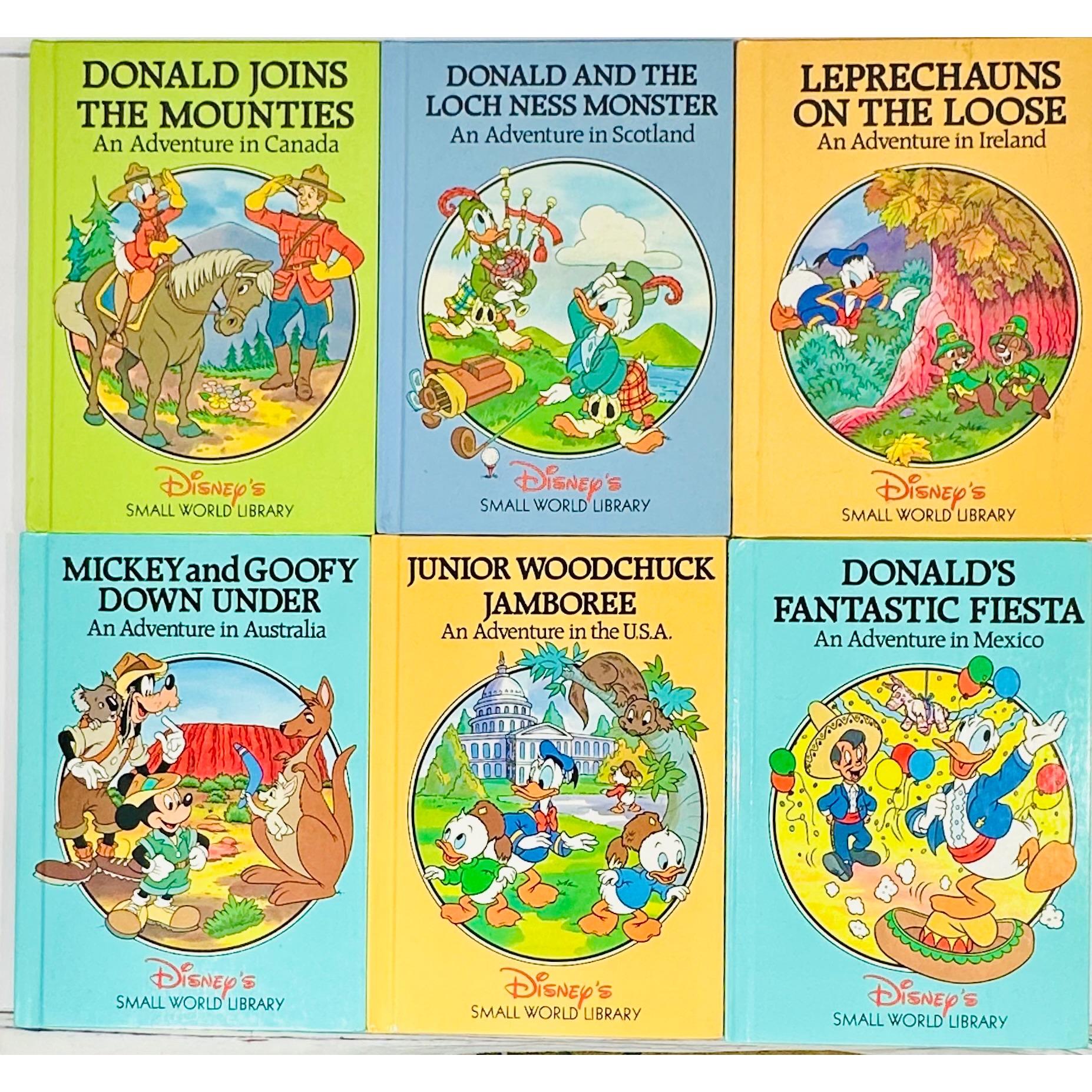 Disneys Small World Library Lot 6 Books Mickey Goofy Donald Travel