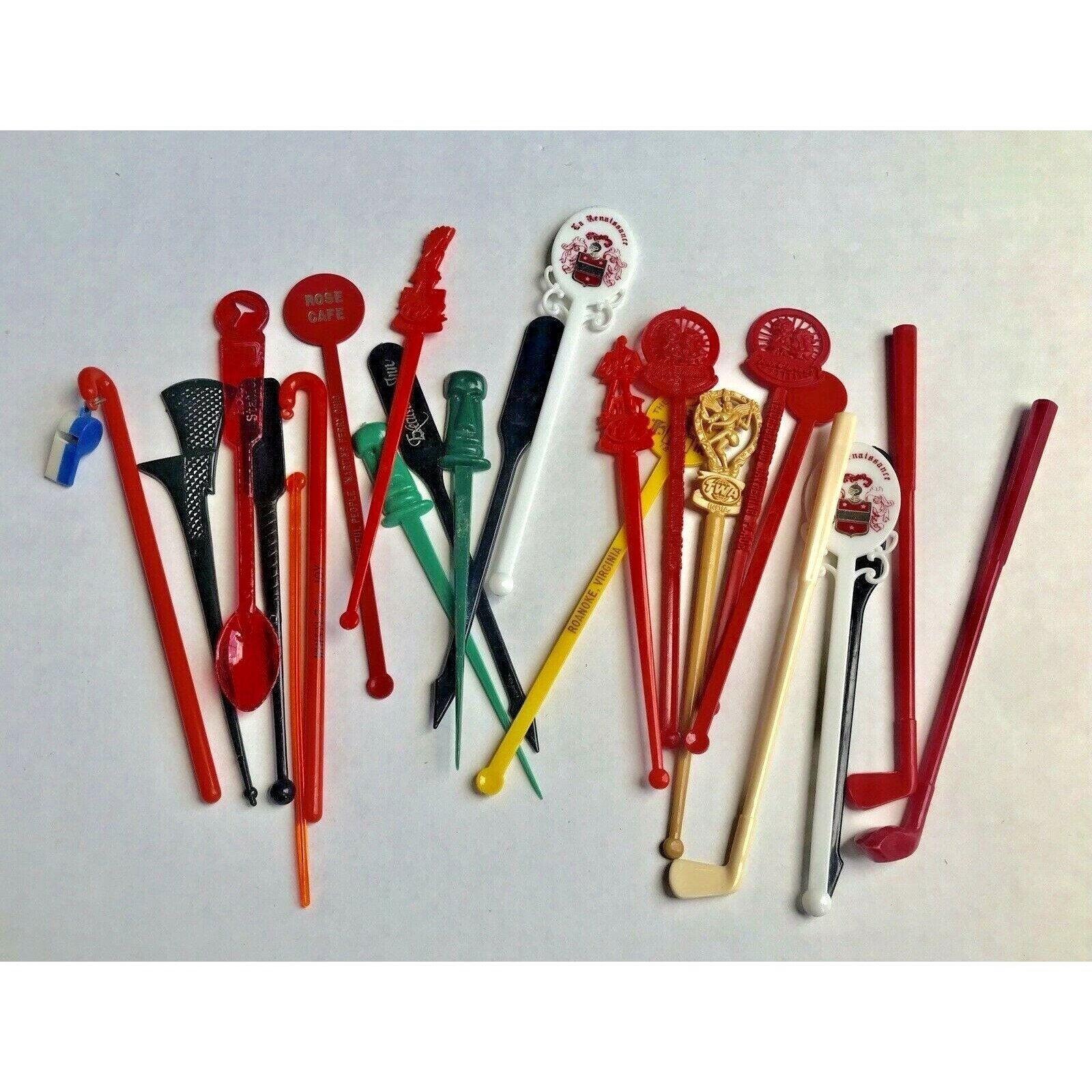 Vintage Plastic Drink Stir Sticks From Cocktail Lounges and Restaurants  Around the US Collection of Drink Stirrers & Ice Cream Drink Spoons 