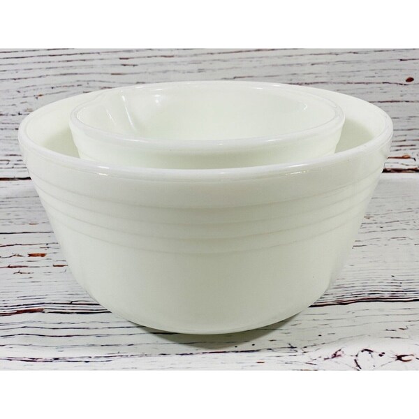 Milk Glass Mixing Bowls Etsy