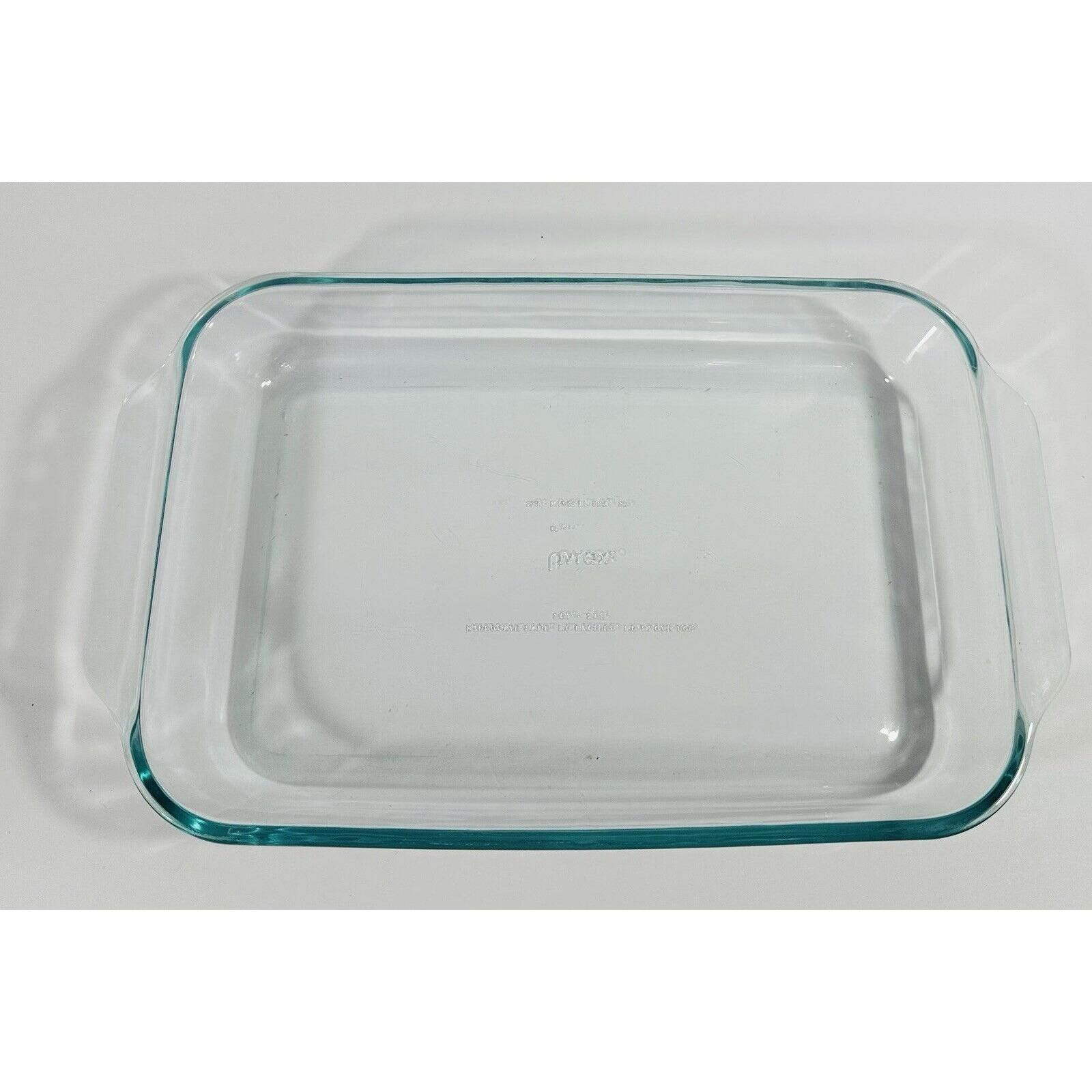 Pyrex Glass Baking Casserole Dish 3qt Handles #233 Clear 13x9x2  Lasagna