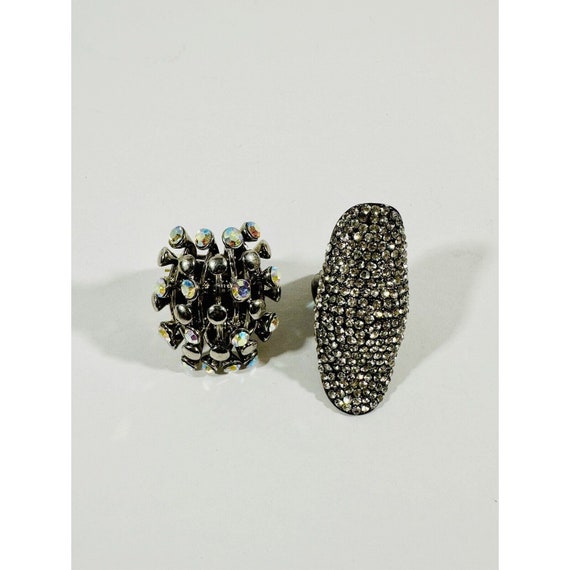 Cocktail Rings Fancy Aura Starburst Rhinestone Lo… - image 1