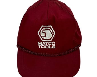 Vintage Matco Tools Burgundy Snapback Hat With Embroidered Logo & Rope Detail