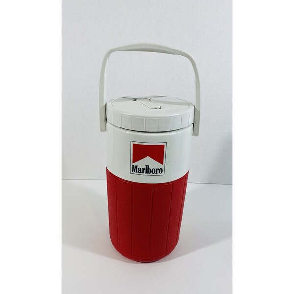 Marlboro Promo Coleman 1/2 Gallon Camping Water Cooler Thermos Clean Vtg 1990s