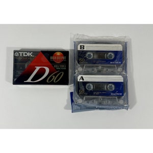 TDK D60 Blank Cassette Tape IECI/Type I High Output Sealed + 2 Realtech Tapes