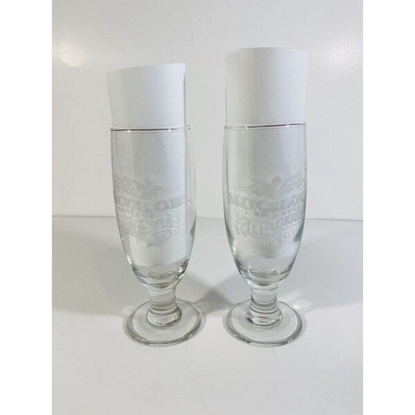 Vintage Michelob Specialty Ales & Lagers Etched Pedestal Beer Glass Set Gift