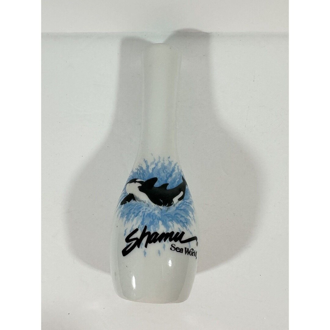 Fanion Souvenir Vintage Sea World 1973 - Shamu Bleu Et Blanc