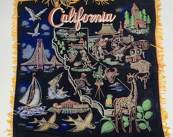 Funda de almohada decorativa de terciopelo negro pintada de California, monumentos de recuerdo, 17 x 17 pulgadas