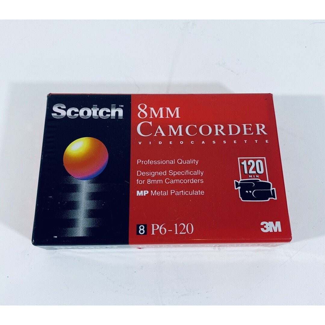 Scotch 8 MM Camcorder Videocassette Tape Sealed P6-120 3M Vidid Color ...