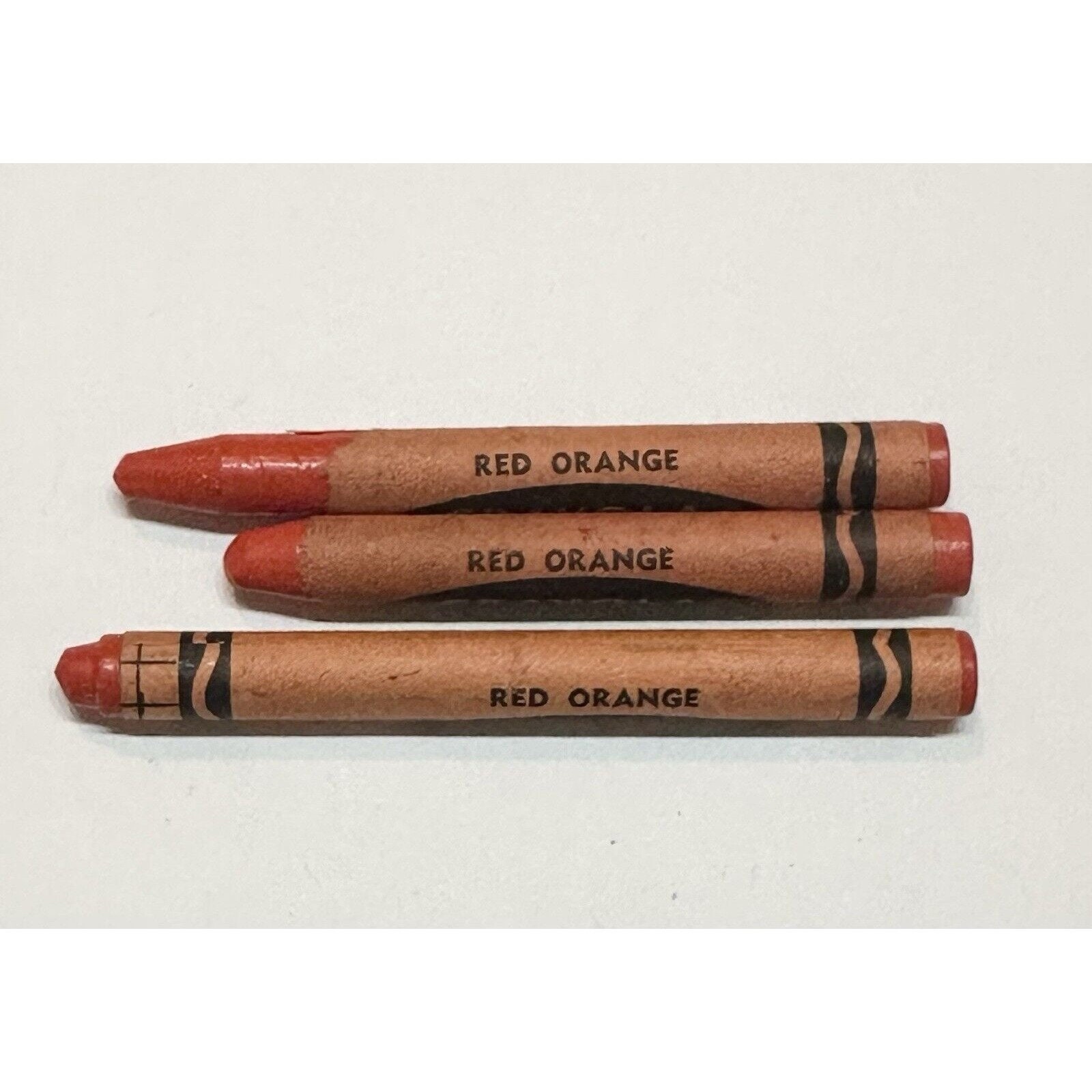 Binney & Smith Vintage Old Crayola Crayons Red Orange Color Set of