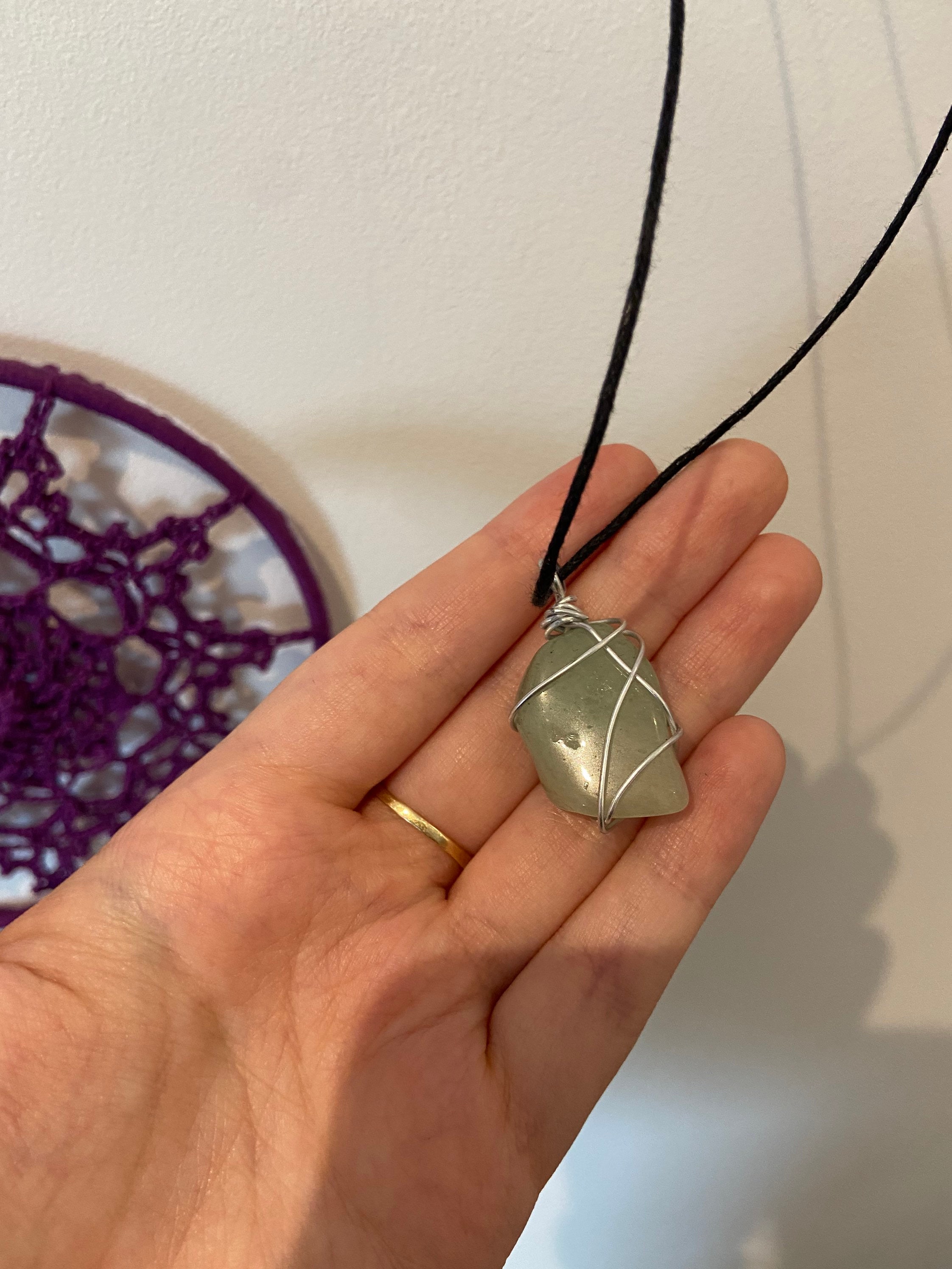 Wire wrapped crystal necklace Etsy