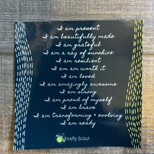 Pegatina adhesiva para ventana con frase &quot;I Am Affirmation&quot;, recordatorio de motivación para el crecimiento personal, regalo que cambia la vida para la salud mental