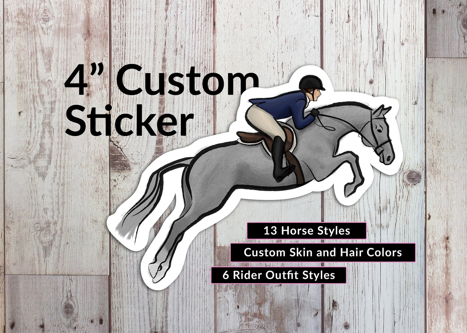 Custom Jumping Horse Sticker / Custom Horse Decal / Jumping Etsy